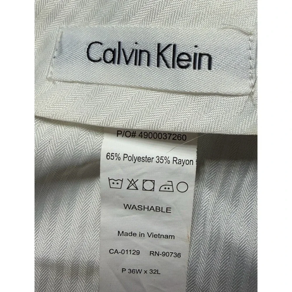 NWT Calvin Klein Mens Flat‎ Front Black Dress Pants Slacks Trousers Size 36x32